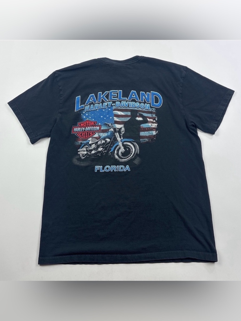 Harley Davidson Lakeland Florida Mens Large Black T Shirt Tee Made In USA 2018